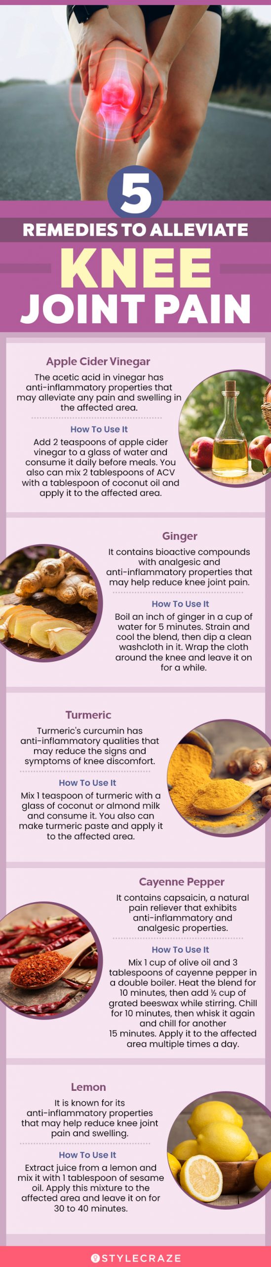 5 remedies to alleviate knee joint pain (infographic)