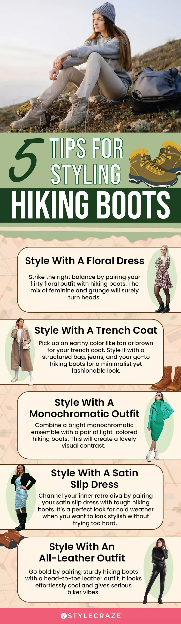 5 Tips On How To Style Hiking Boots (infographic)