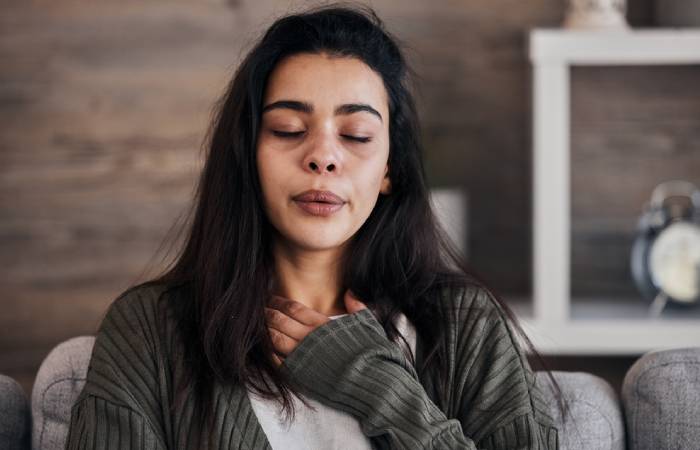 A woman having an anxiety attack