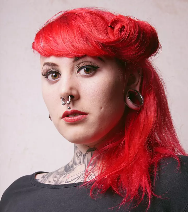 A woman with different types of piercings
