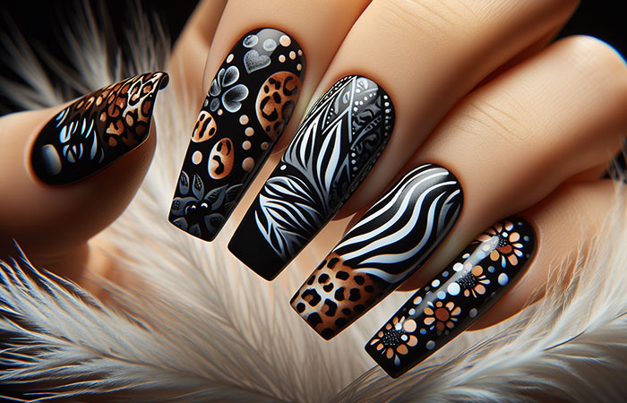 Black with animal print