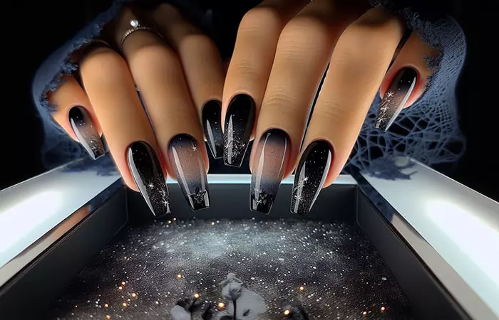 Black ombre nail designs