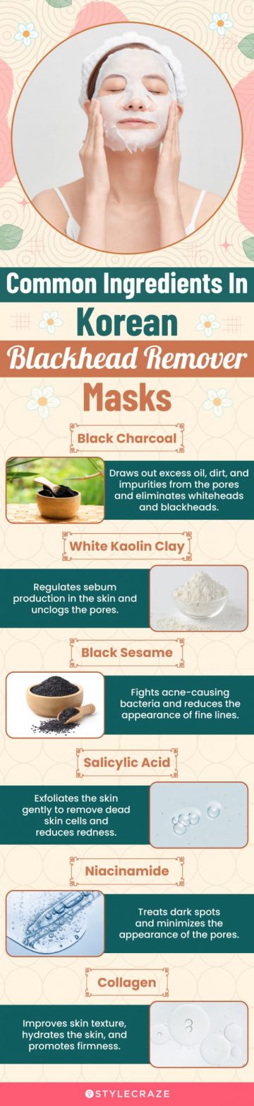 Common Ingredients In Korean Blackhead Remover Masks (infographic)