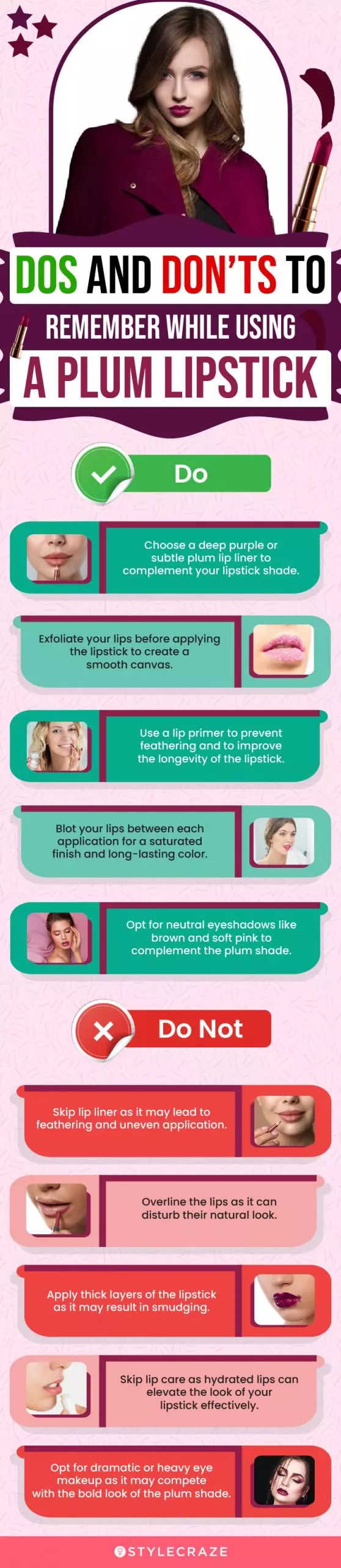 Dos And Don’ts To Remember While Using A Plum Lipstick (infographic)