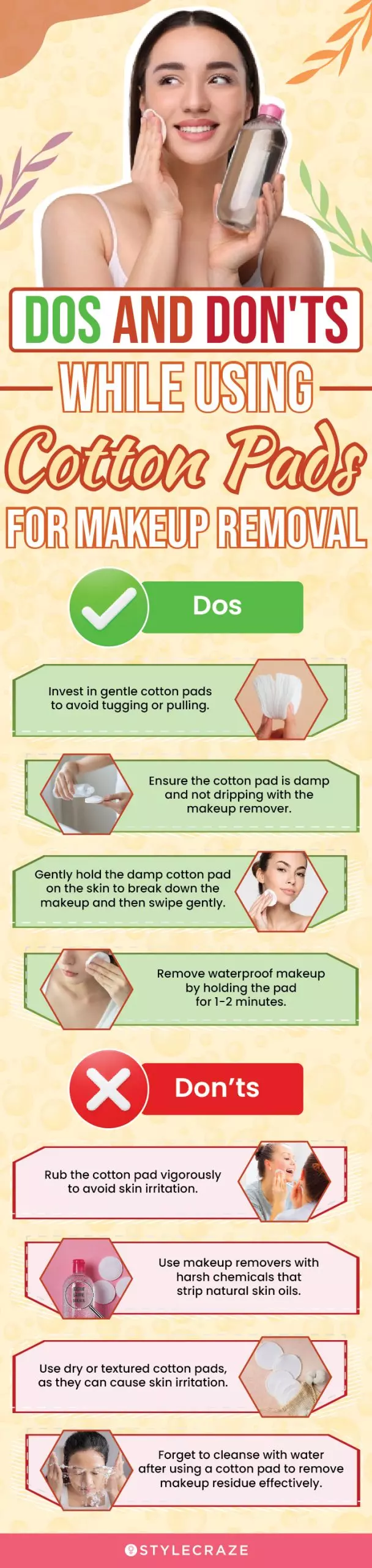 Dos And Don'ts While Using Cotton Pads For Makeup Removal (infographic)