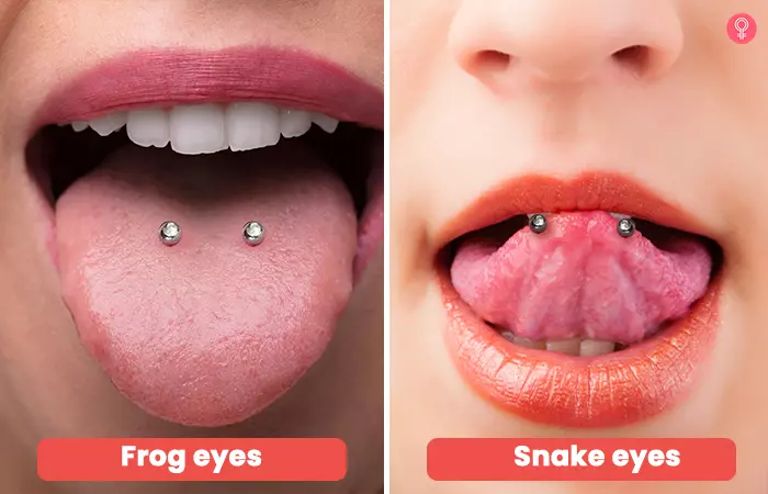 frog eyes piercing vs. snake eyes piercing
