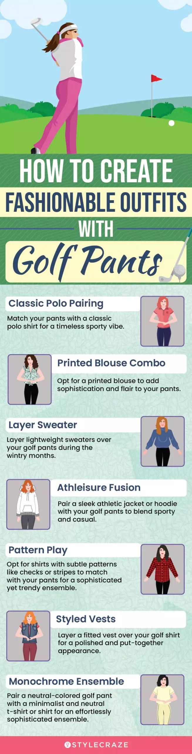 How To Create Fashionable Outfits With Golf Pants (infographic)