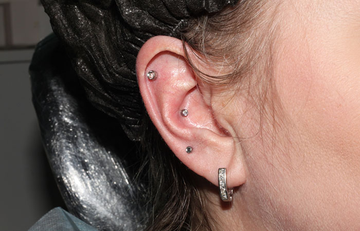 An inner conch piercing