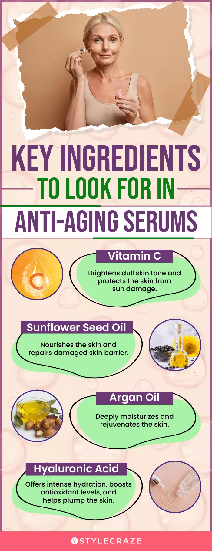 Key Ingredients To Look For In Anti-Aging Serums (infographic)