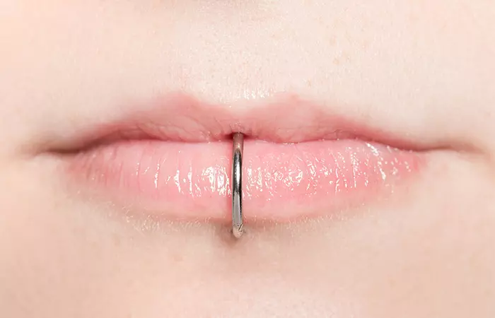 Lip piercing