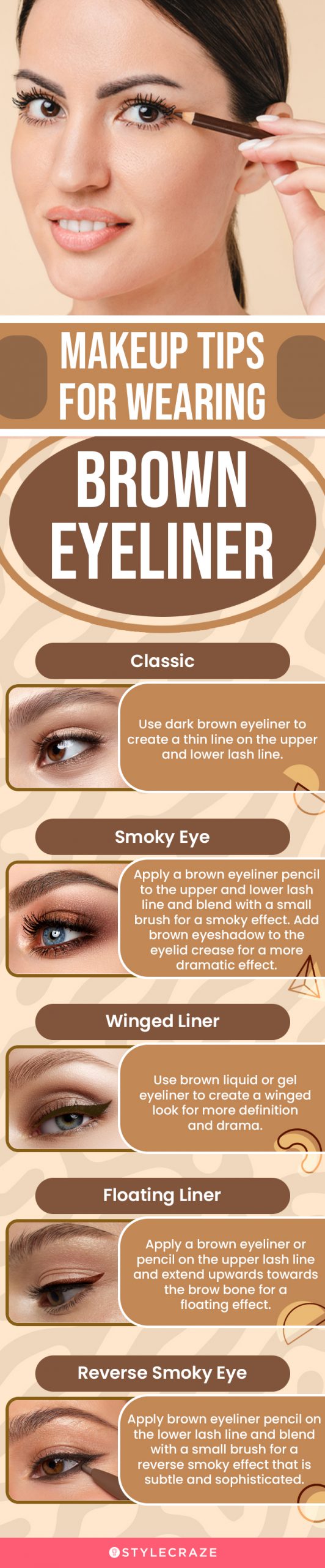 Makeup Tips For Wearing Brown Eyeliner (infographic)