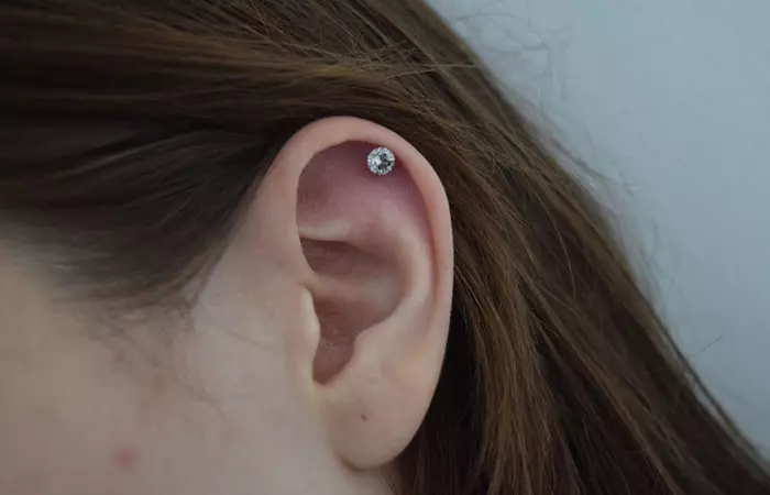 An outer conch piercing