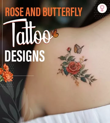 A yellow rose tattoo on a woman’s forearm