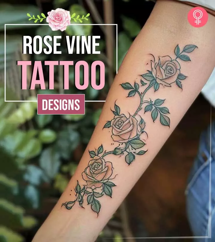 Beautiful rose vine tattoo designs