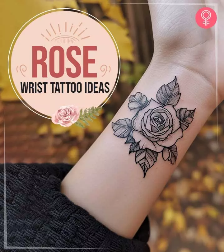 Rose tattoo design on the wrist