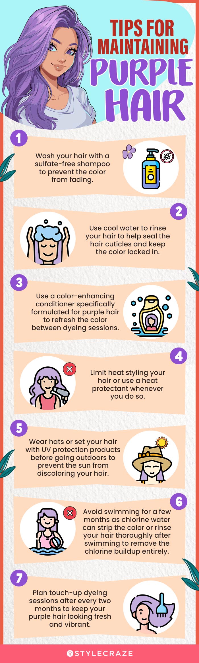 Tips For Maintaining Purple Hair (infographic)