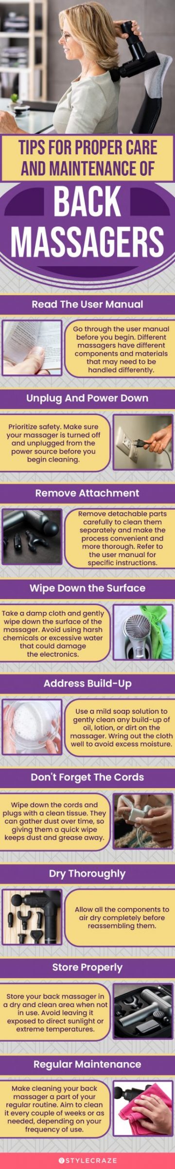 Tips For Proper Care And Maintenance Of Back Massagers (infographic)
