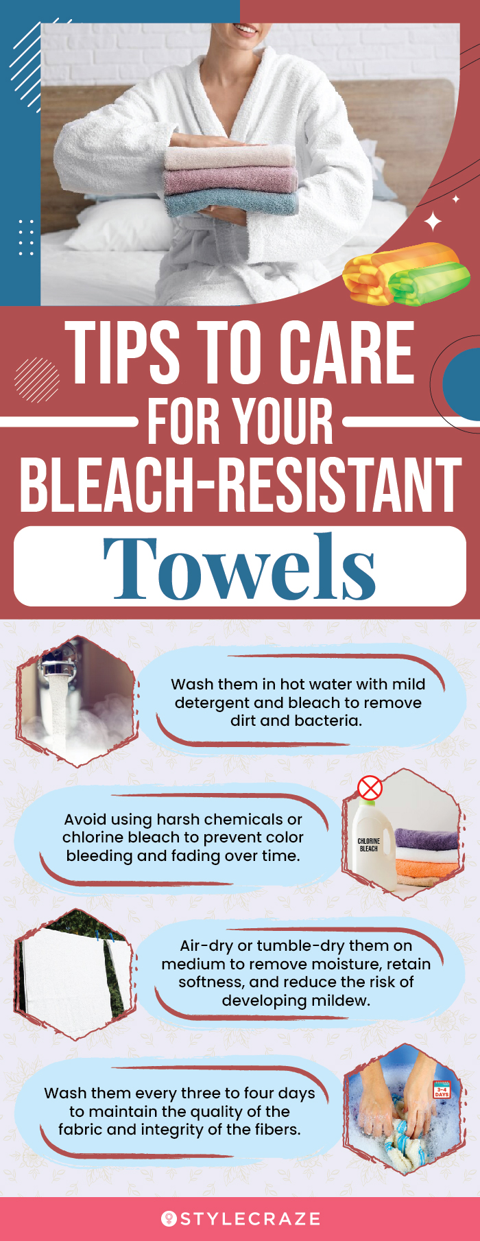 Tips To Care For Your Bleach-Resistant Towels(infographic)