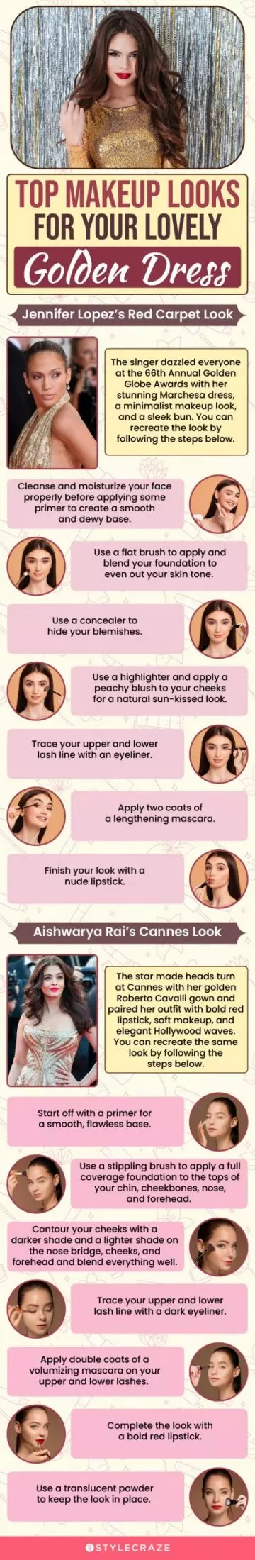 top makeup looks for your lovely golden dress (infographic)