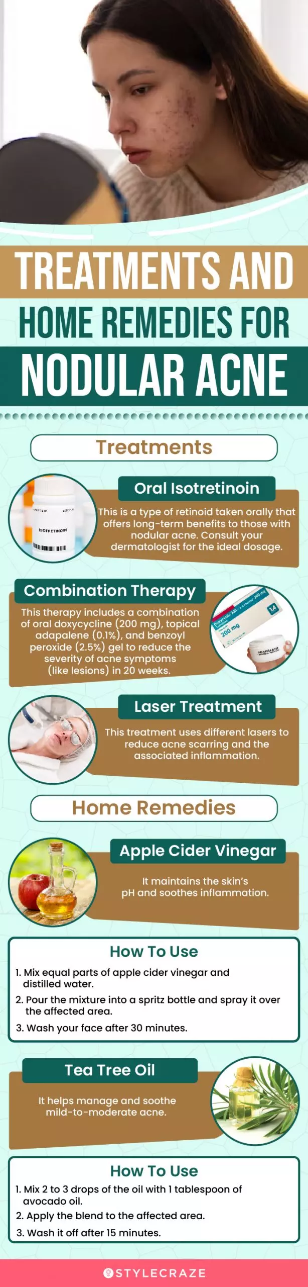 treatments and home remedies for nodular acne (infographic)