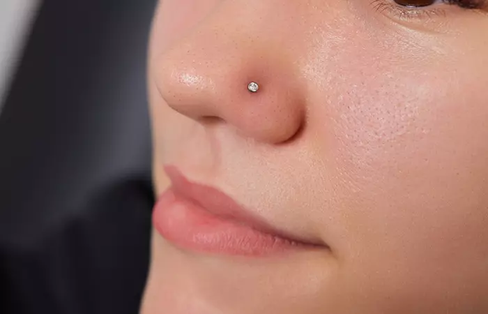 Woman with a nostril piercing