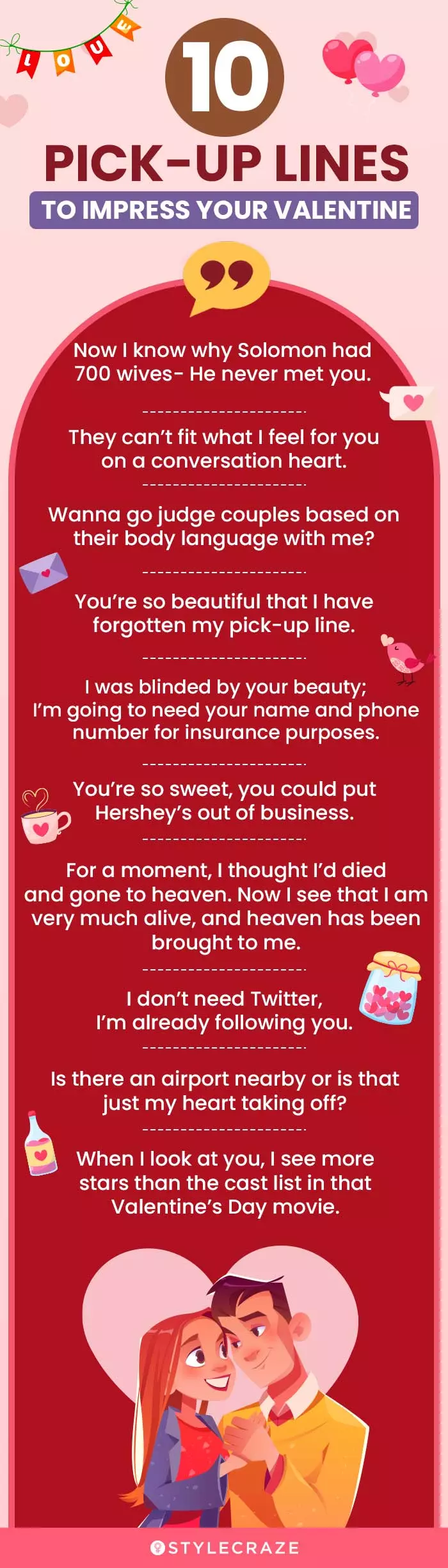 10 pickup lines to impress your valentine (infographic)