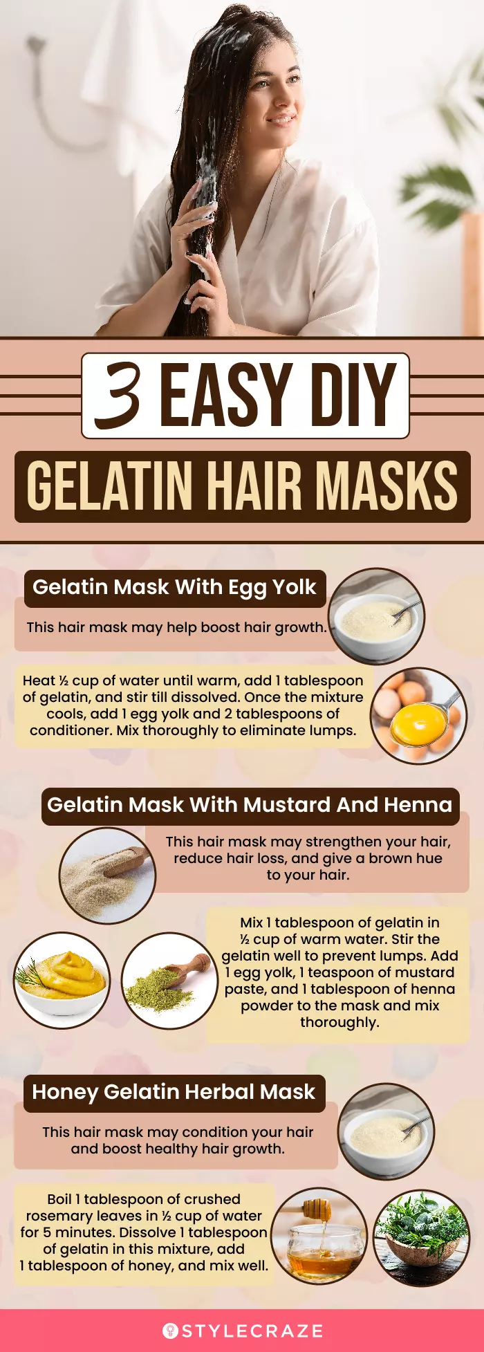 3 easy diy gelatin hair masks (infographic)