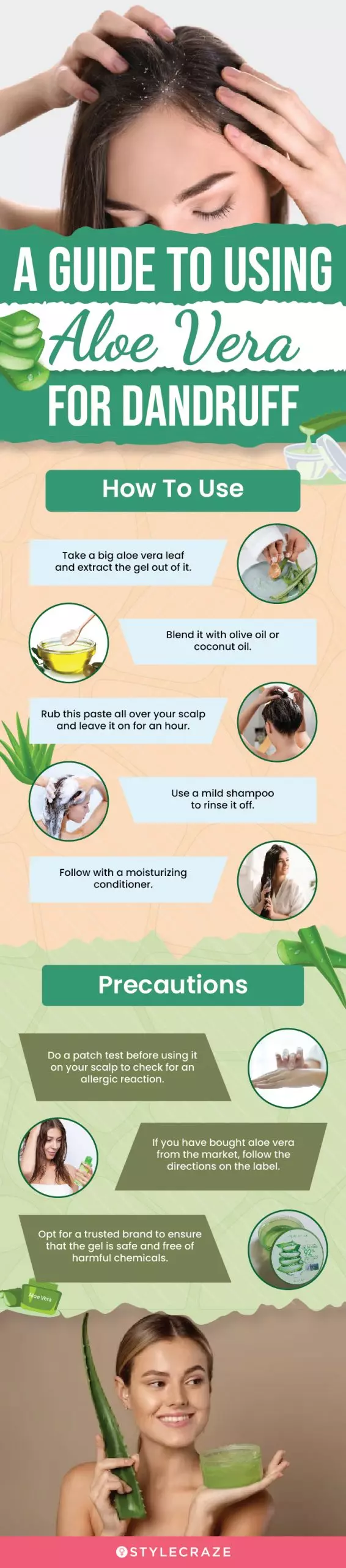 a guide to using aloe vera for dandruff(infographic)