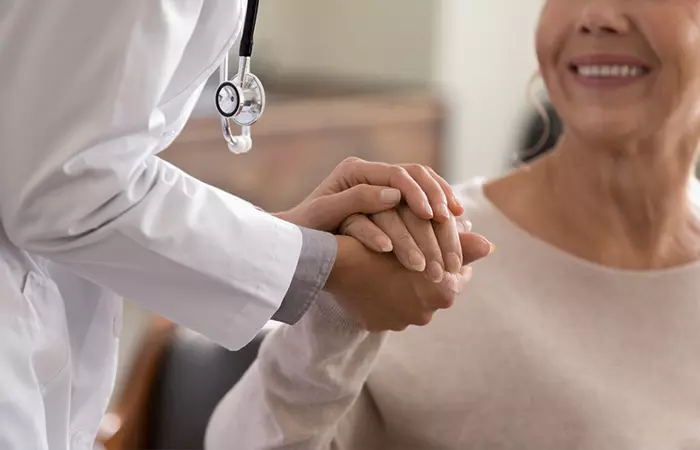 A woman consulting her doctor