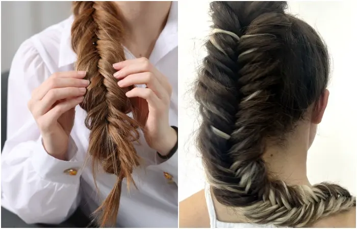 A woman with different kinds of French braids