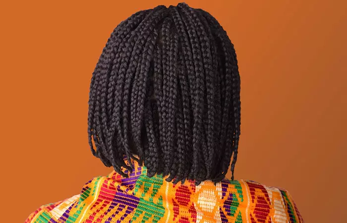 Back view of a braided bob