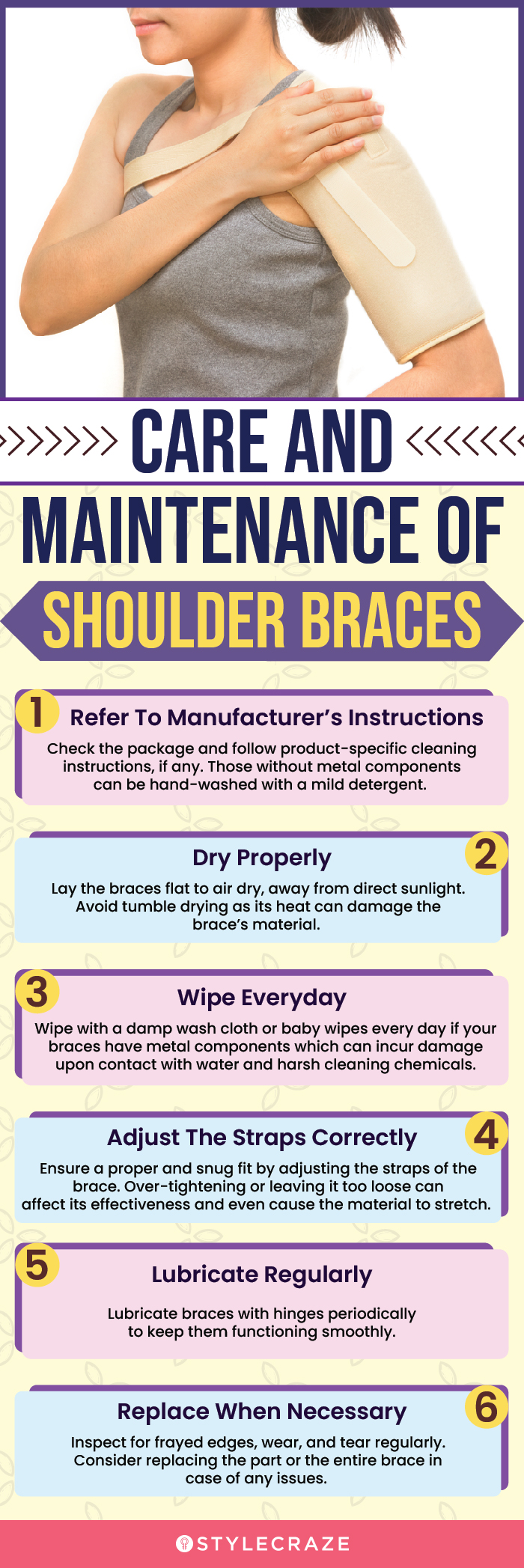 Care And Maintenance Of Shoulder Braces(infographic)