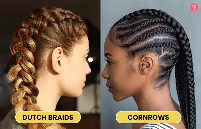 How to differentiate cornrows and Dutch braids