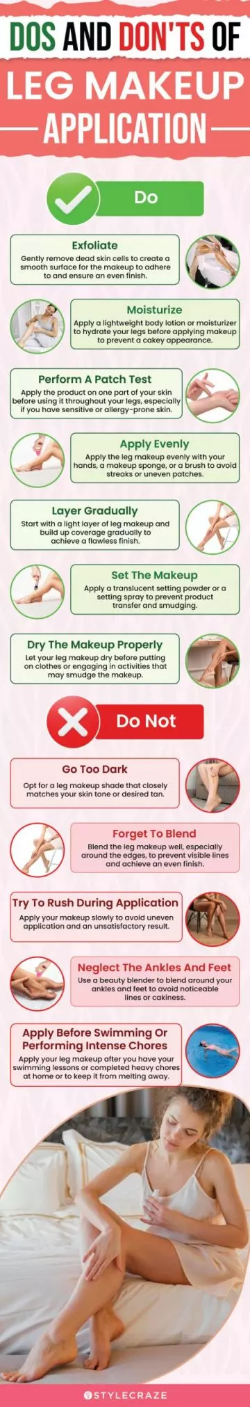 Leg Makeup Application: Dos And Don'ts (infographic)