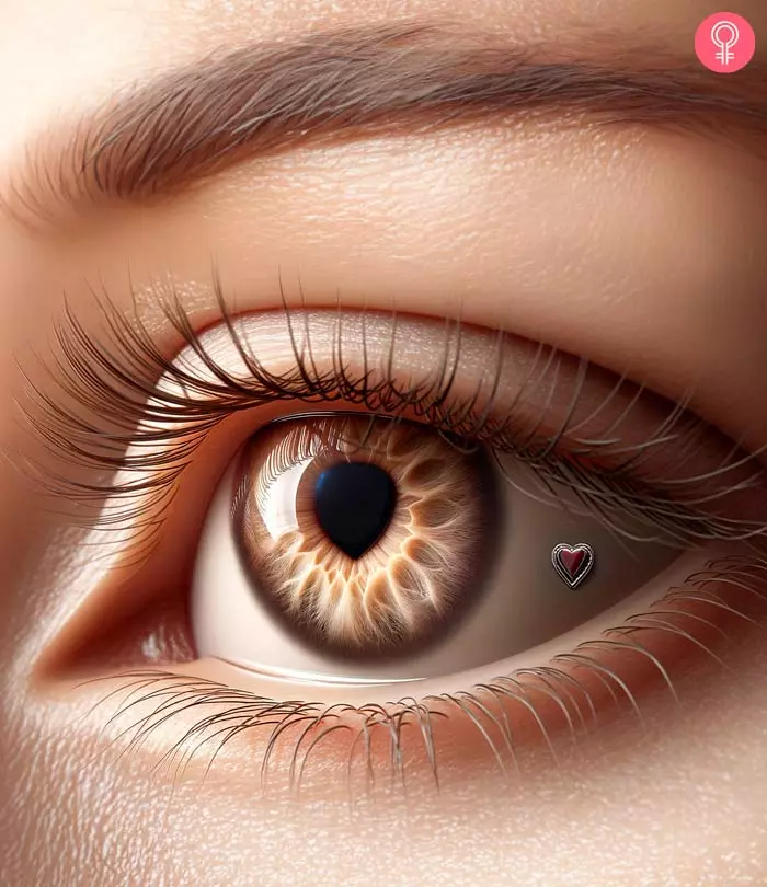 Heart shaped eyeball piercing