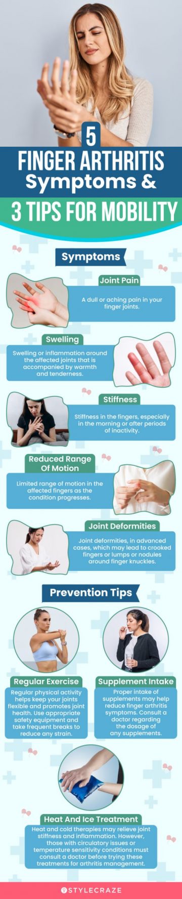5 finger arthritis symptoms and 3 tips for mobility (infographic)