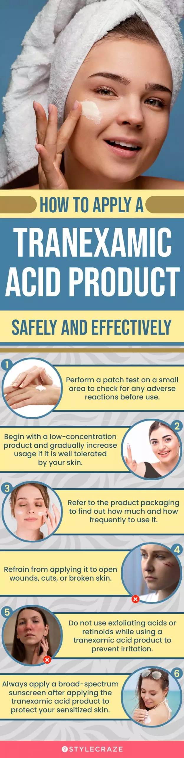 How To Apply A Tranexamic Acid Product Safely And Effectively (infographic)