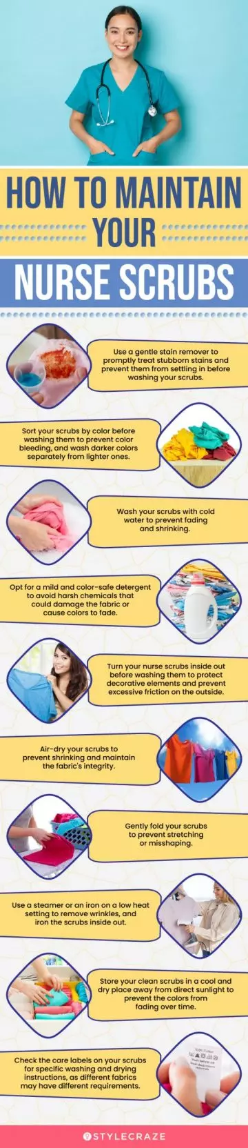 Tips To Care For Your Nurse Scrubs (infographic)