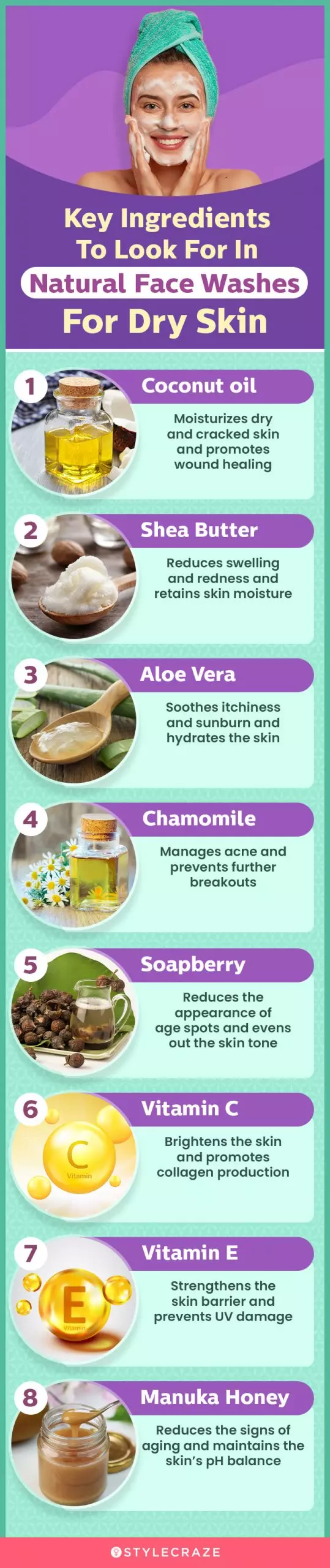 Key Ingredients To Look For In Natural Face Washes For Dry Skin (infographic)