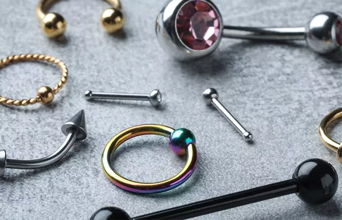 Different types of nipple piercing jewelry