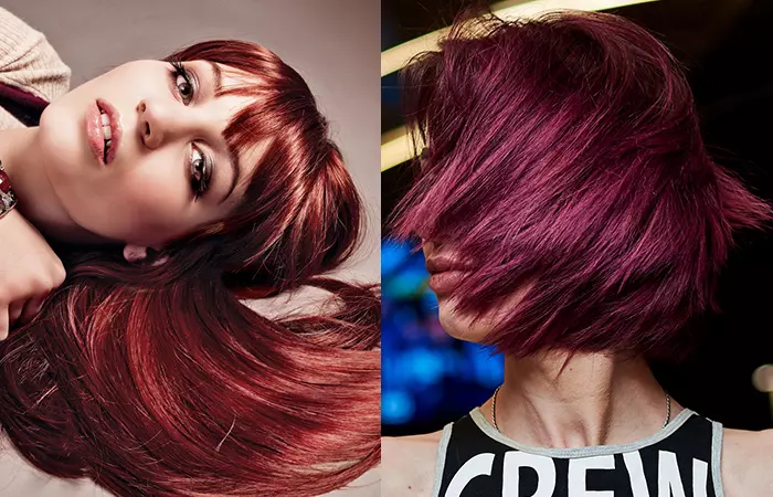 The difference between mahogany and burgundy hair colors