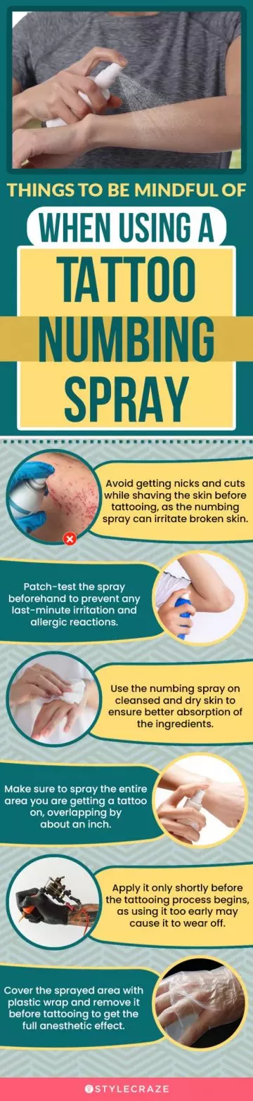 Things To Be Mindful Of When Using A Tattoo Numbing Spray (infographic)