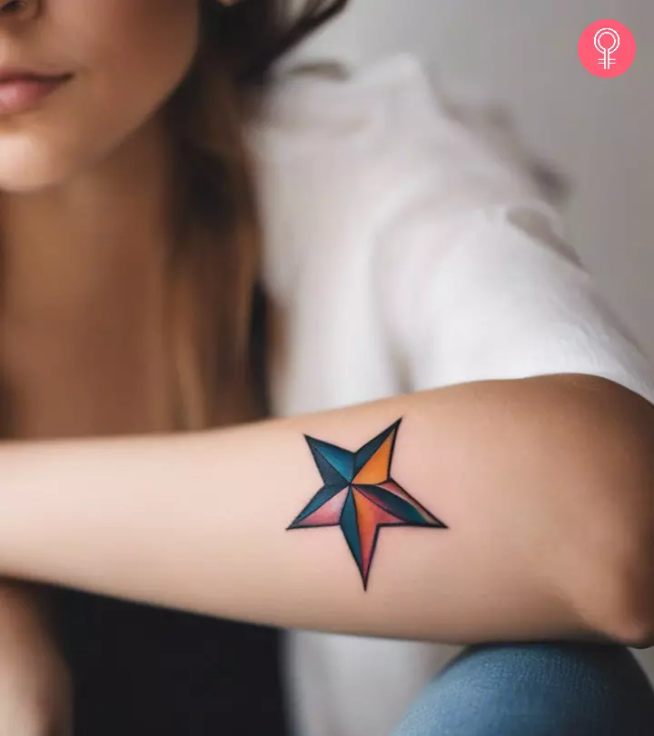 Woman with a star tattoo