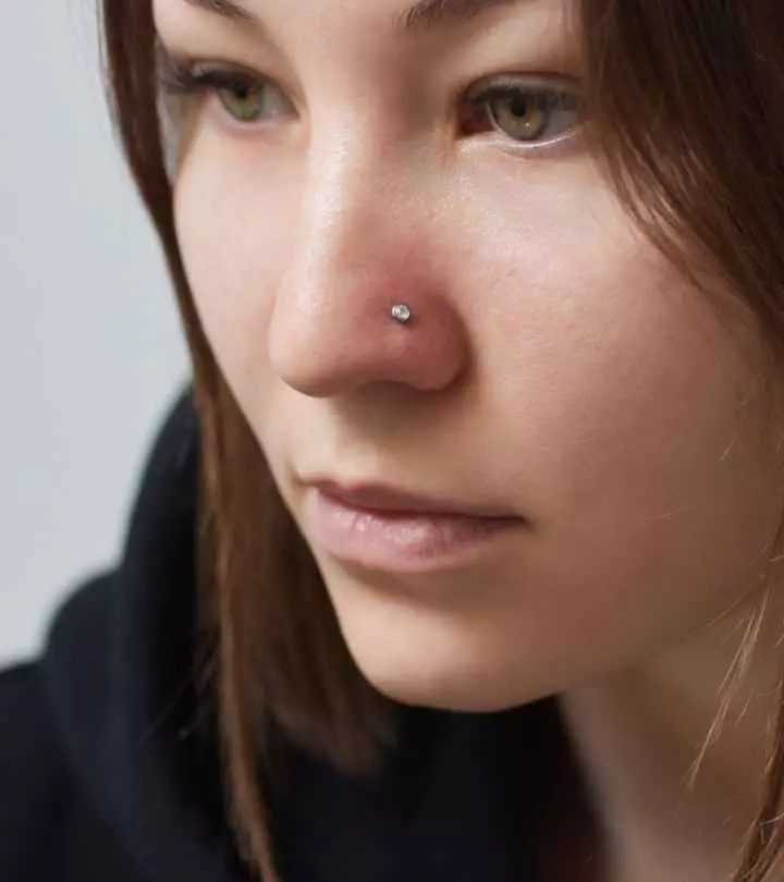 Woman with a nose piercing