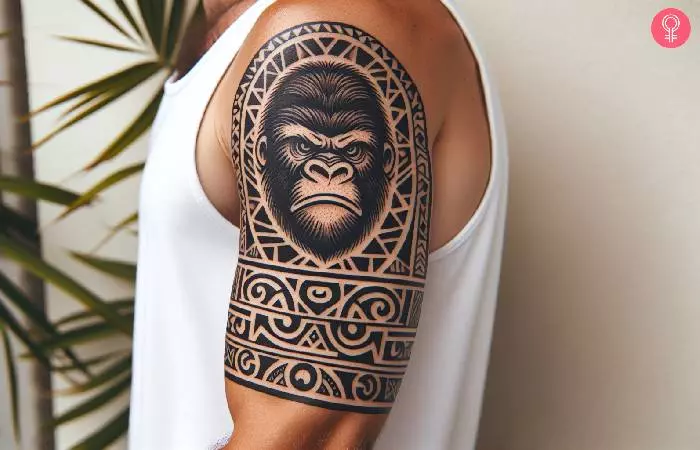 Angry gorilla tattoo