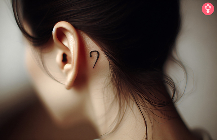 7 BTS tattoo behind the ear