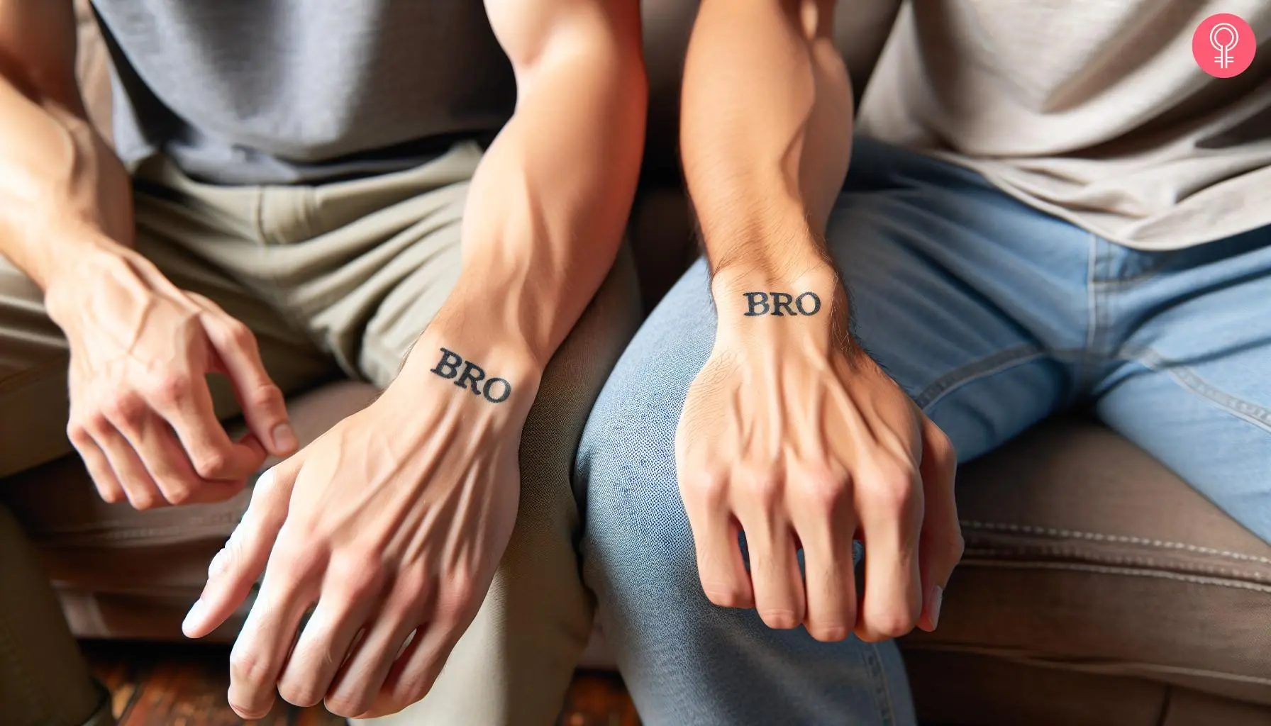 Brothers with small brother tattoos on their outer wrists