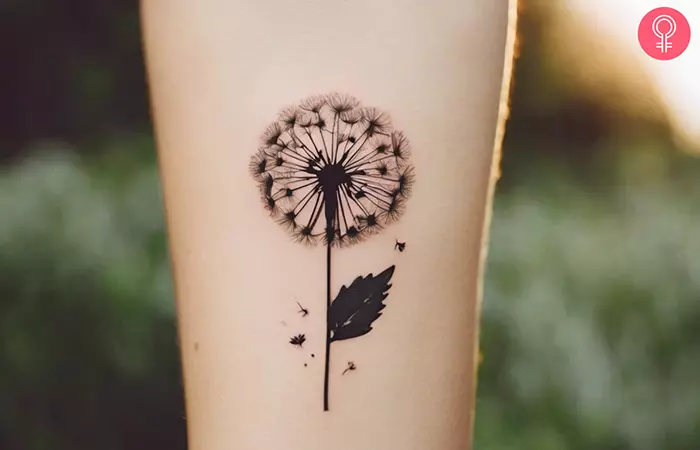 Dandelion forearm tattoo