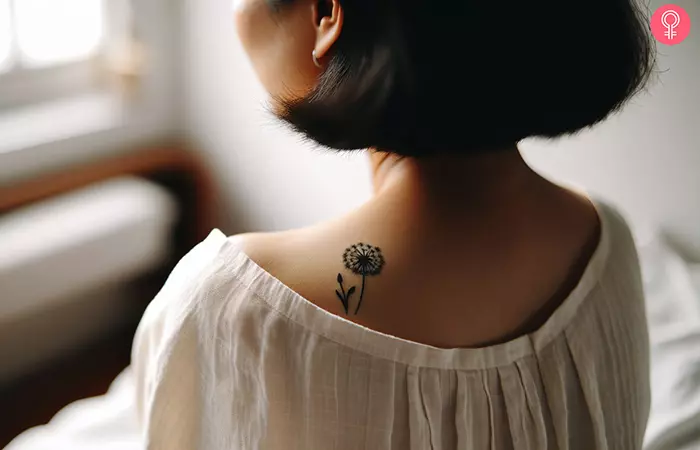 Dandelion shoulder tattoo