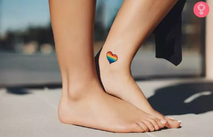 Discreet lesbian tattoo on the ankle